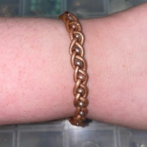 Rose gold rope pearl bracelet
